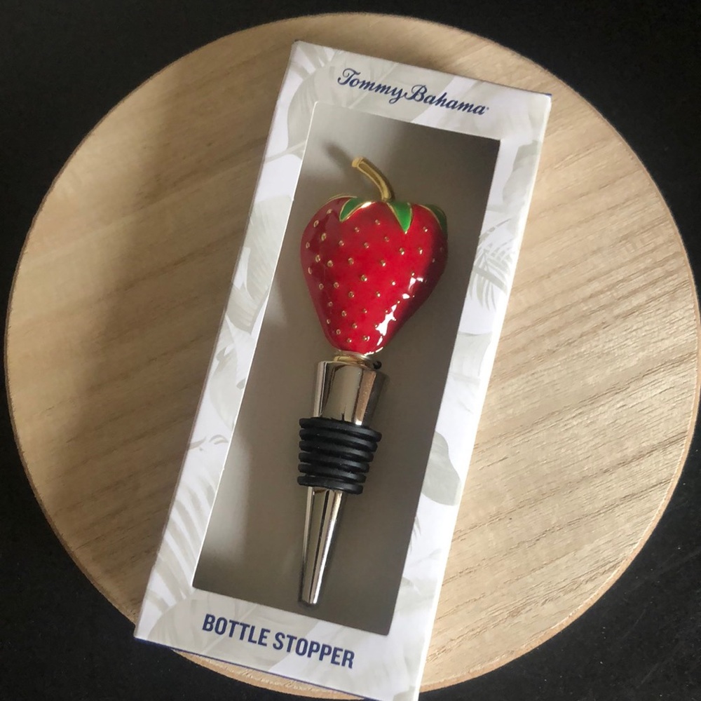 TOMMY BAHAMA STRAWBERRY Bottle Wine Stopper